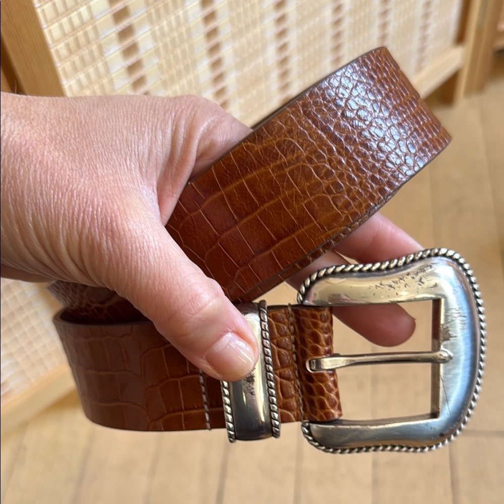 B-Low the Belt Brown Croc Belt